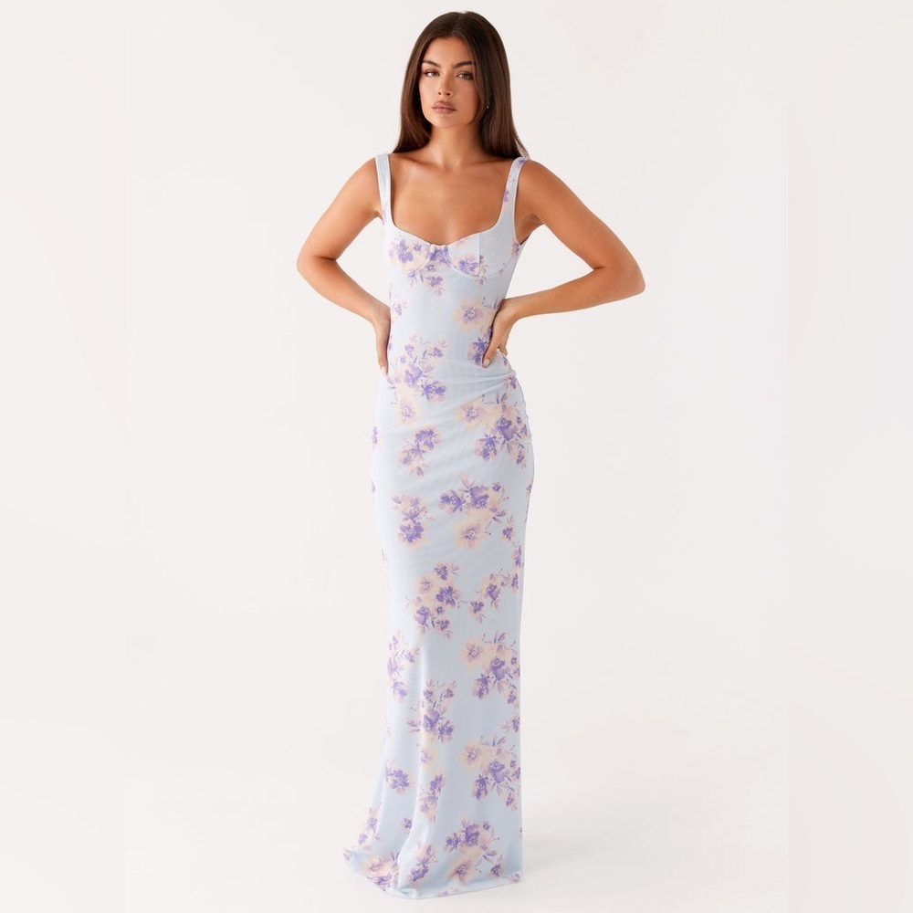 Peppermayo Exclusive Charity Maxi Floral Blue Dress Size US 2 - Picture 2 of 11